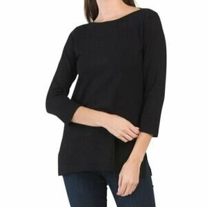 New! ADRIENNE VITTADINI Boat Neck Split Hem Tunic Sweater
